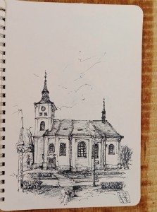 2024 - Lázně Bohdaneč, pero, 20 x 15 cm